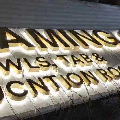 Signature luminous stainless steel English outdoor advertising building