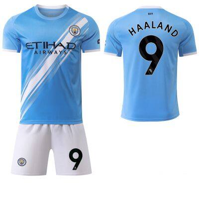 2025-2026 season Manchester City jersey home kit 9# Haaland 17# De Bruyne cross-border short-sleeved football suit set