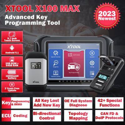XTOOL X100 MAX Автоматический программатор ключей IMMO Elite Диагностические инструменты с KC501 кодированием ЭБУ Полный двунаправленный контроль Обновление X100 PAD3