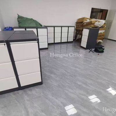 White Metal Filing Cabinet With Lock HN-L596 for Laboratory, Thickened Steel, Corrosion-Resistant 2/3/4 Drawers Option, Customized Office Furniture photo-5
