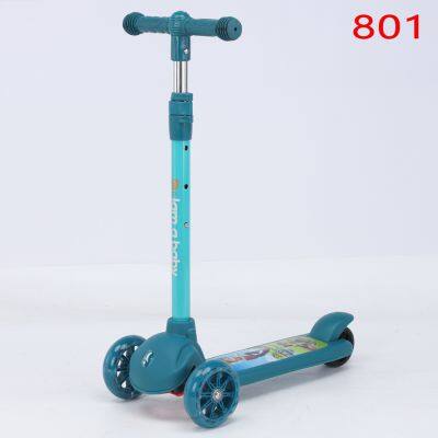 Children's Scooters, Children's 3-wheel Music Glowing Folding Toys, Outdoor Sliding Sports, Boys and Girls