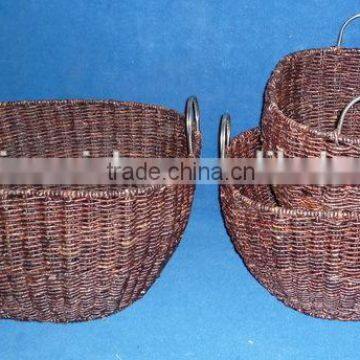 Strong Baskets Made of Maize(in Dark Color) With Metal Ear Handles photo-2