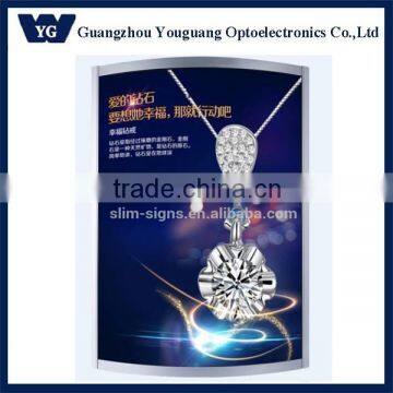 Hot sale: High qualtiy and competitive price of High brightness Curved ARE slim LED snap-frame Light Box