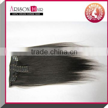 100% virgin human hair peruvian clip in hair extensions