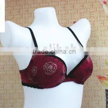 2016 Sexy Fuchsia/black Flower Pattern Under Bra photo-2