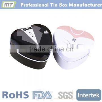 small metal candy box heart shape tin box , heart shape tin box