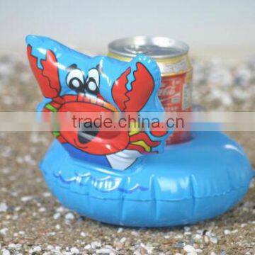 Inflatable pool float drink holder