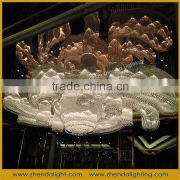 lucky cloud crystal chandelier&art glass led decoration light for hotel