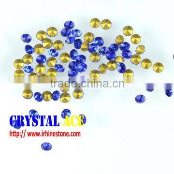 China loose crystal ss16 sapphire wholesale mc point back rhinestone, foiled back strass, chatons for garment accessories