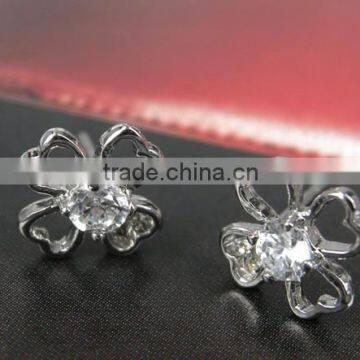 Fashion Sterling Silver Stud Earrings, Flower Shaped Stud Earrings