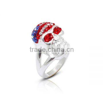 Hot Sale Personalized Skull Red CZ Diamond Ring