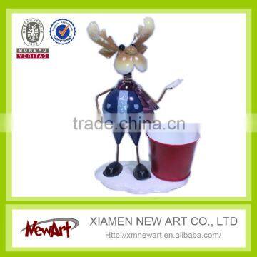 Promotion deer with pot christmas decoration supplies