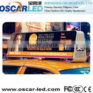 2016 xxx video led taxi top advertising with CE UL ROHS certificate