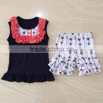 New arrival children sets fashion style kids clothes girls decorative outfit