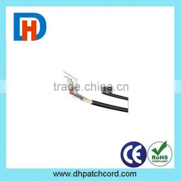 FTTH sulotion flat fiber cable with two FRP and steel wire strength member