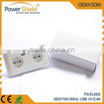 Hot Sales Type F Germany Deutschland 2 AC Power Supply + 2 Daul USB Schuko Steckdose 250V 16A With CE photo-4