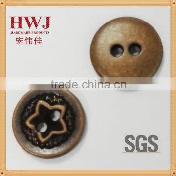 roll plating anti-copper color alloy 2 holes button