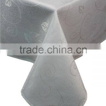 Hot Sale Soild Color Jacquard White Polyester Tablecloth