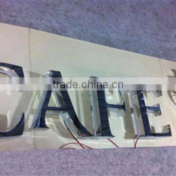 waterproof halo lit brushed stainless steel led letters