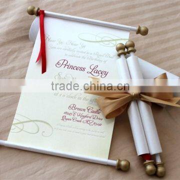 gold vintage metal bar scroll box with butterfly ribbon wedding invitations card                        
                                                Quality Choice