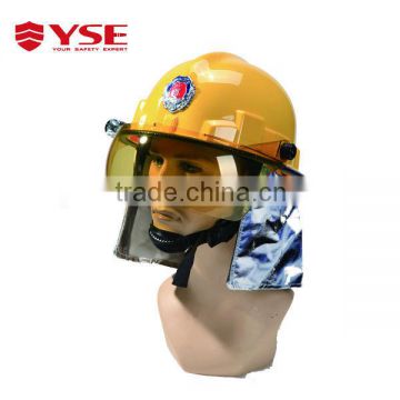 Fire fighter protective helmet in working