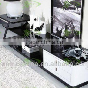 elegant graceful flame plating toughened glass top TV stands