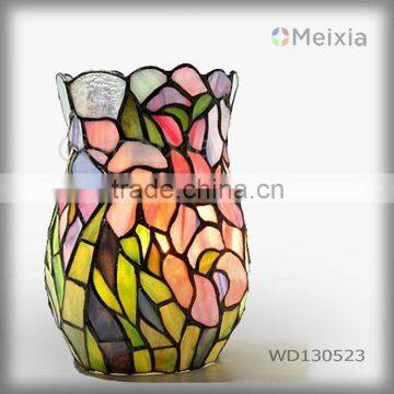 WD130523 tiffany art flower stained glass vase