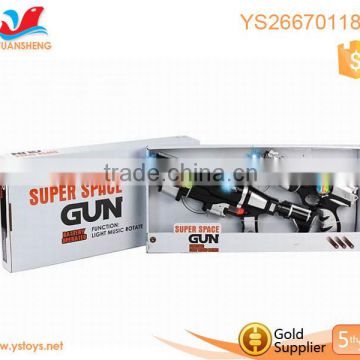 2016 Hot sale plastic sound toy safe shock space gun for boy