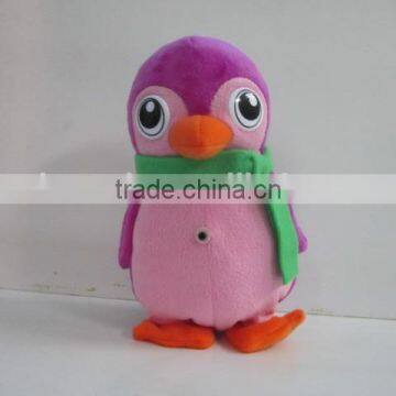 pink walking and flapping penguin with scarf