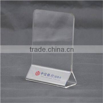 customize acrylic table tent menu holder with logo printing made by acrylic material