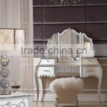 White wood dressing table andchair / Classic hotel dressing furniture set YB02