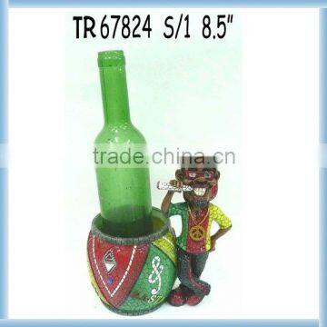 Rasta man with wine bottle holder