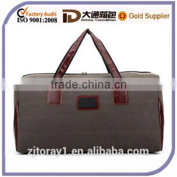 Custom Canvas Tote Duffel Bag with Leather Handle for Travelling