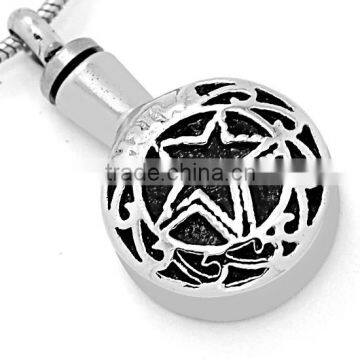 Custom Deisgn High Quality Five-pointed Star Enamel Black Cremation Jewellery-Memorial Ash Urn Pendant Keepsake Jewelry