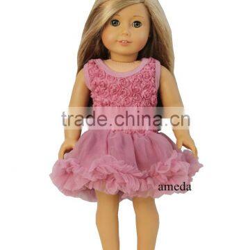 18" American Girl Doll Romantic Dusty Pink Rosettes Party Dress Clothes