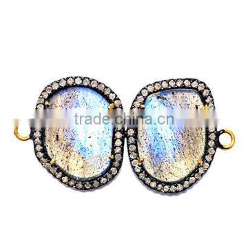 Hot sales jewelry findings connector Wholesale fashion jewelry connector natural Labrodorite gemstone connector jewelry findings