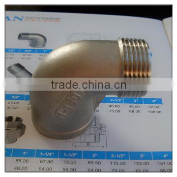 class 150 3/4" npt male to 3/4" bsp female elbow in stainless steel 304 316