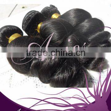 Brazilian Human Virgin Hair extensions Loose wave Natural Black Hair Weft