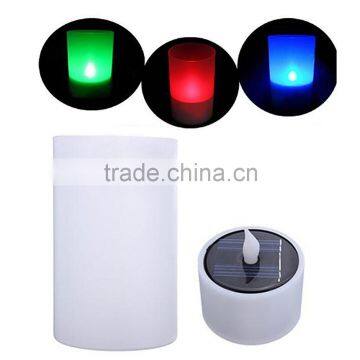 Novelty Colorful Changing Flameless Night Lights Solar Power & Battery Power Luminaria Light Sensor LED Night Light Candle Lamp