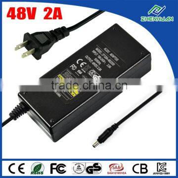 AC DC power supply 48V 2A switching adapter 100-240V