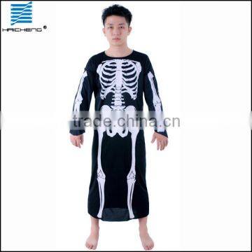 halloween adult skeleton costume with bone print