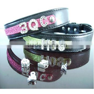 Beautifu PU pet collar with Czech diamond