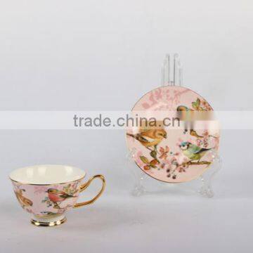 200ML Personalized Fine Bone China Porcelain Tea Coffee Cup and Saucer Sets photo-4