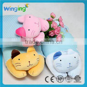 Alibaba factory Cute cheap plush baby flat head pillow baby plush toys