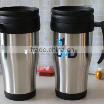 450ml 16oz double layer travel mug with handle