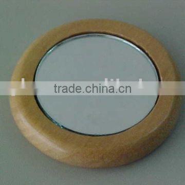 Wooden Item Round Hand Held Mirror