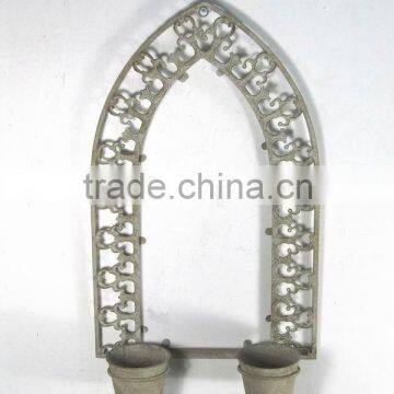 090262AA-metal mirrored wall plant holder