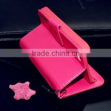 New products 2014 hot selling high quality flip geniue smooth real leather cases for iphone 4