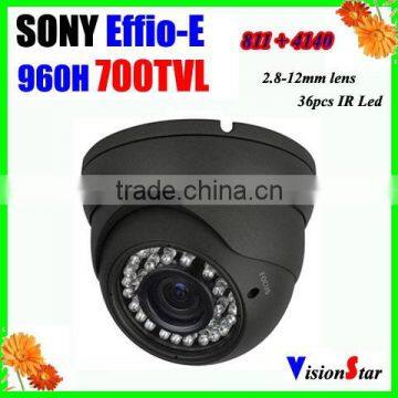 Color security cctv camera module 960h 700tvl sony Effio-E 811+4140 motion detection 2.8-12mm varifocal lens metal video camera