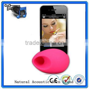 Egg shape silicone loudspeaker for iphone 6/egg mobile phone holder with speaker